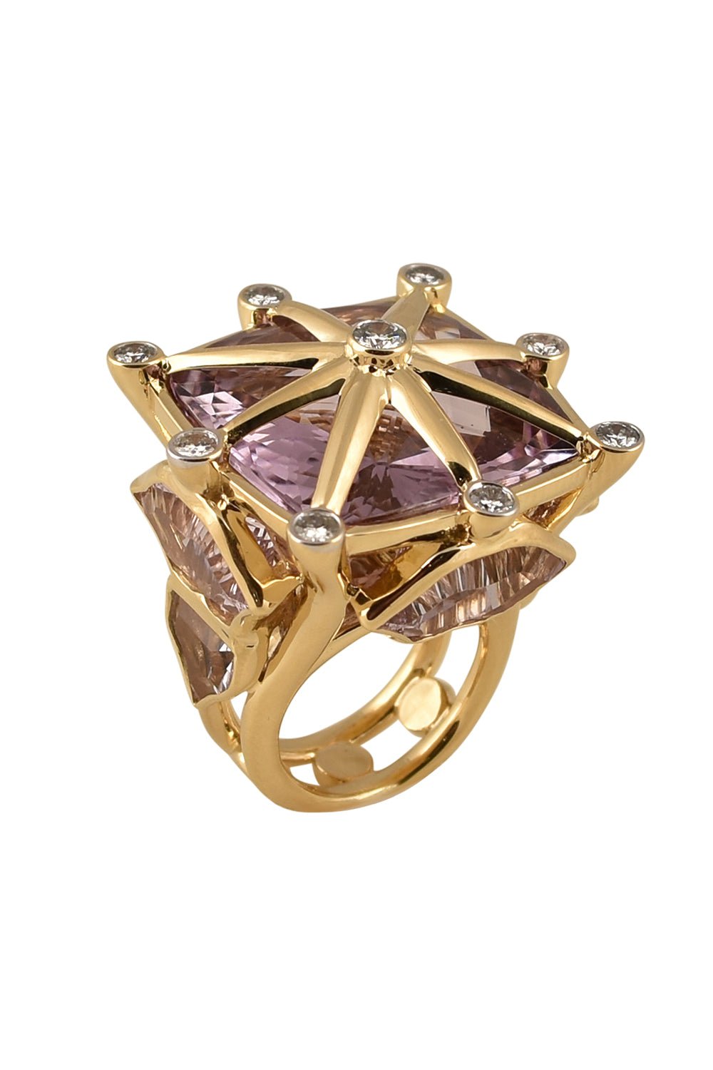 Pink Amethyst Royalty Crown Ring JEWELRYFINE JEWELRING TONY DUQUETTE   