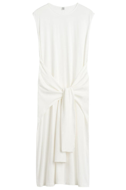 Tie-Waist Dress - Off-White-CREAM-XS-CLOTHINGDRESSCASUAL-TOTEME