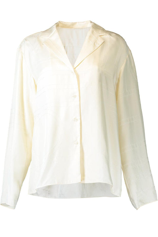 Long Sleeve Monogram PJ Top-CREAM-34-CLOTHINGTOPBLOUSE-TOTEME