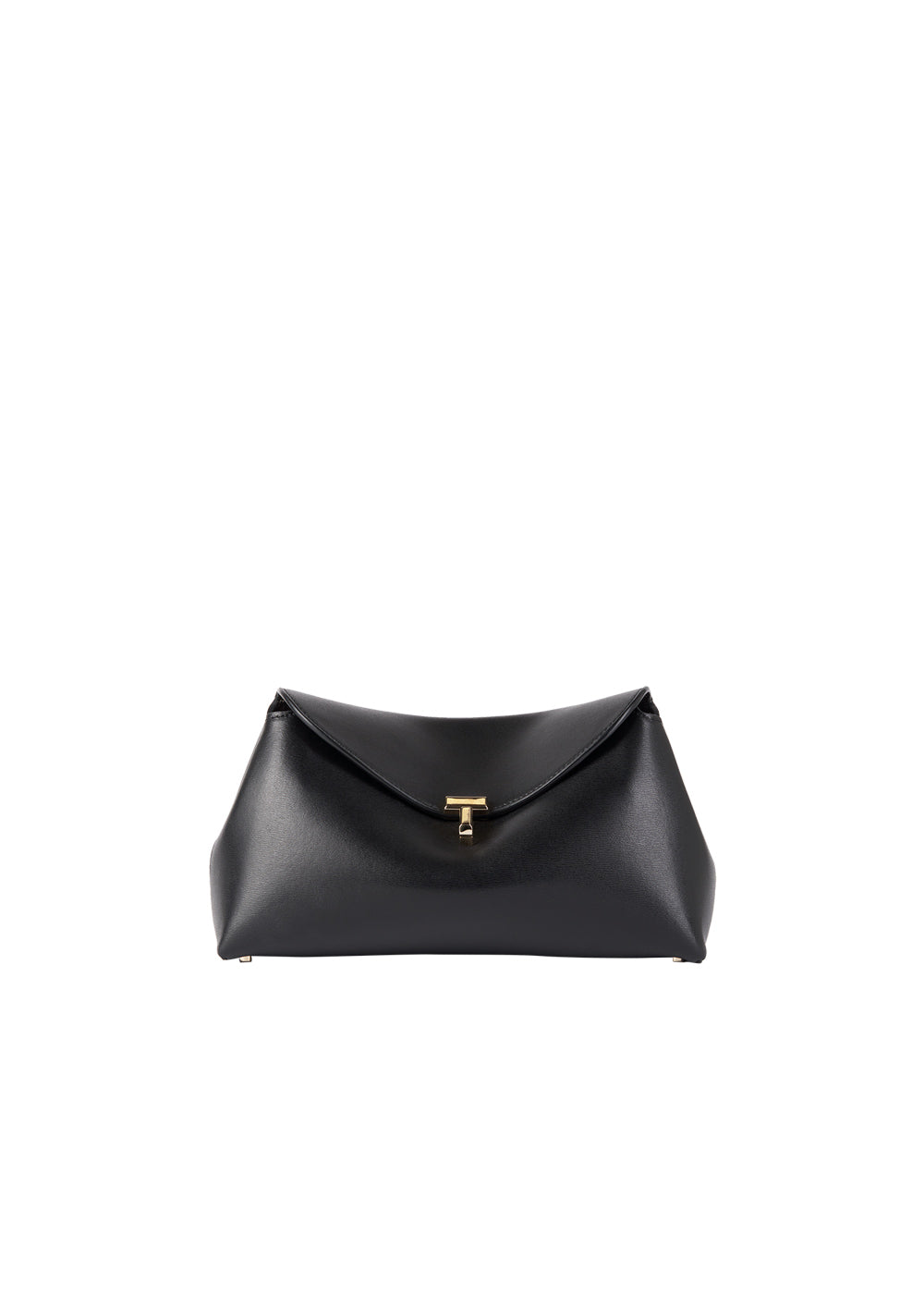 T-Lock Leather Clutch - Black-BLACK-HANDBAGCLUTCHES-TOTEME