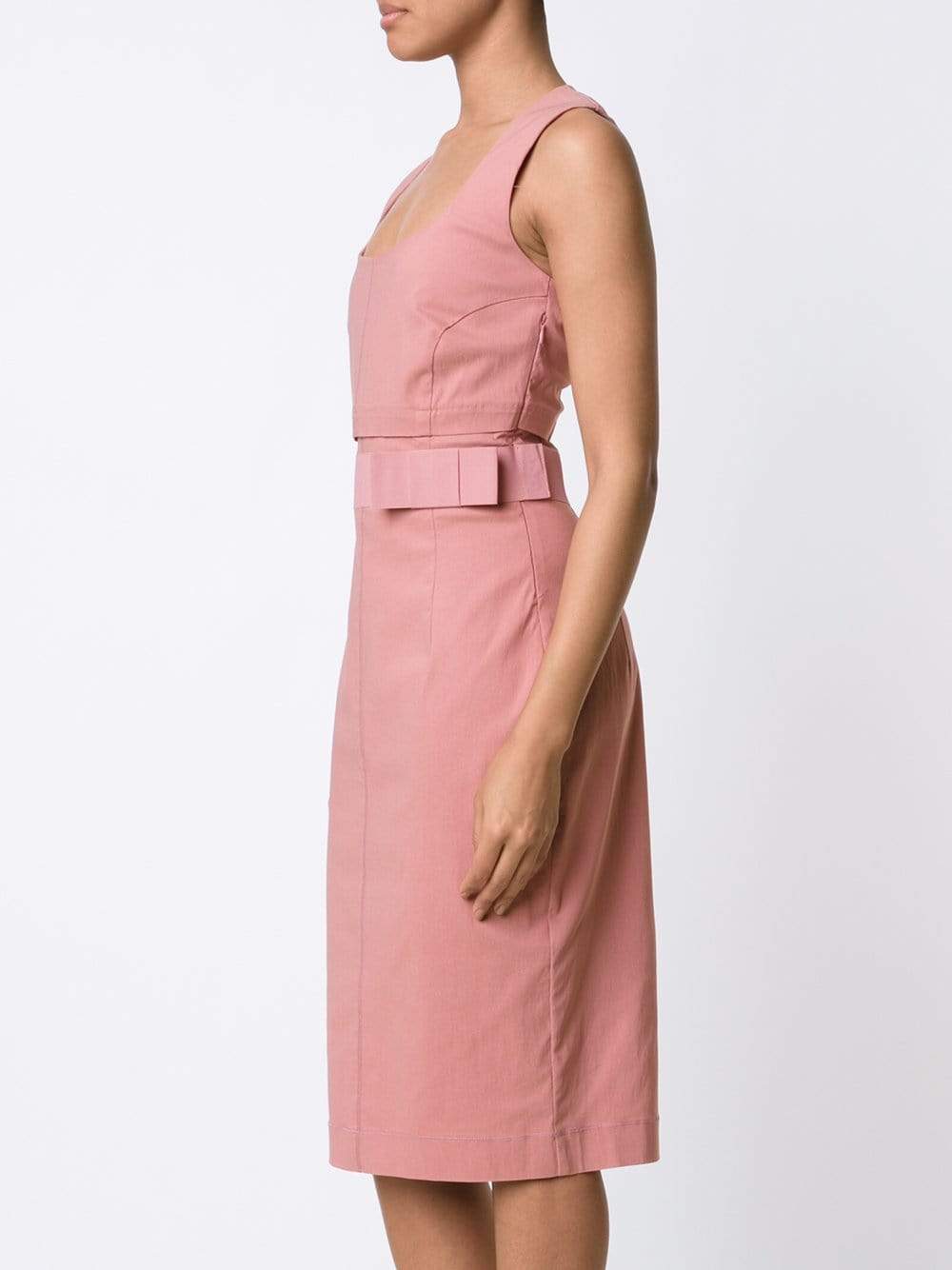 TWIN-SET-Bow Waist Fitted Dress-