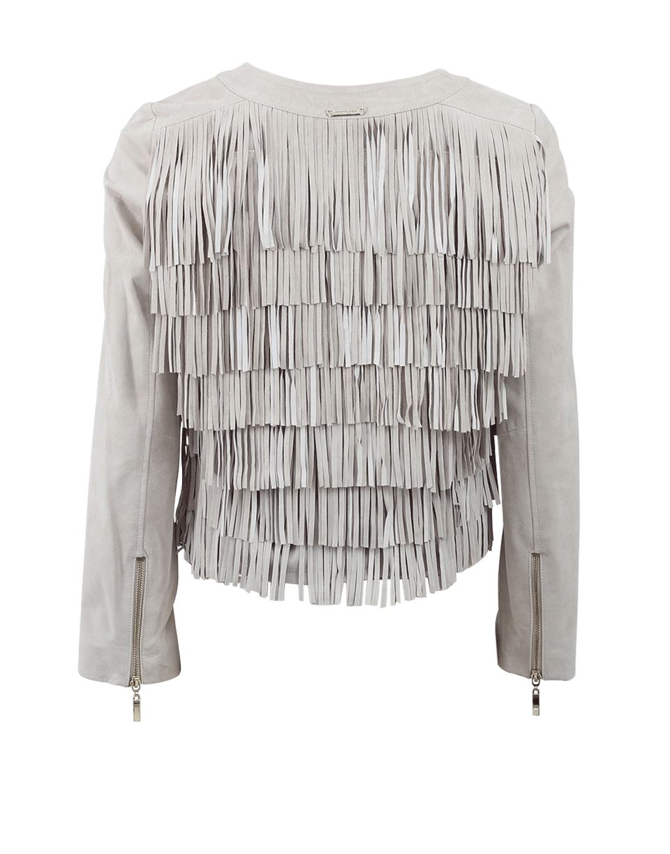 TWIN-SET-Fringe Suede Jacket-