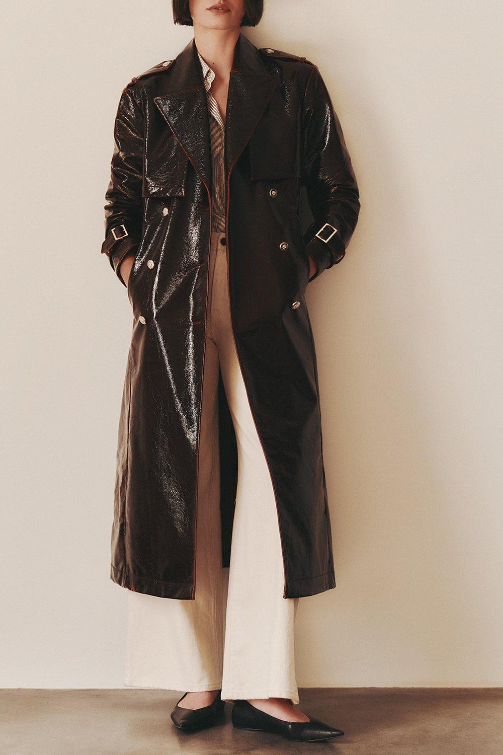 TWP-Foreign Affair Trench Coat-BURGUNDY