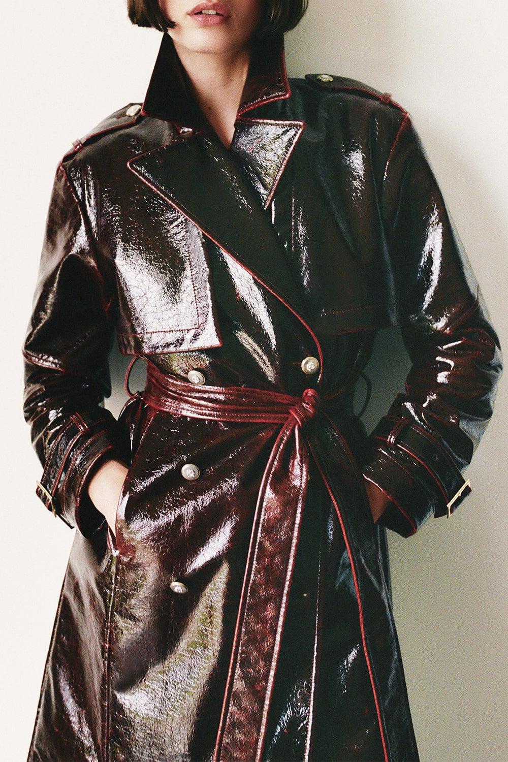 TWP-Foreign Affair Trench Coat-BURGUNDY