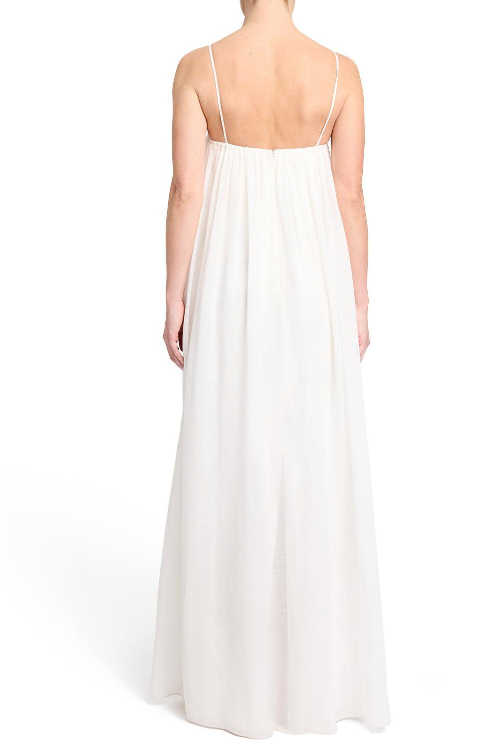 Shirred Column Dress-CREAM-2-CLOTHINGDRESSCASUAL-TWP