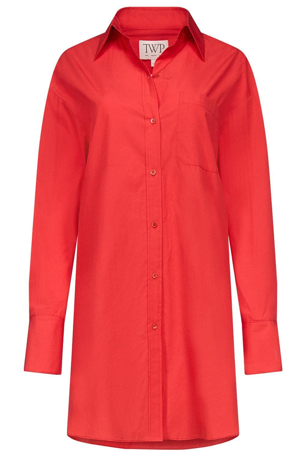Big Joe Shirt Dress - Tomato-RED-XS-CLOTHINGDRESSCASUAL-TWP