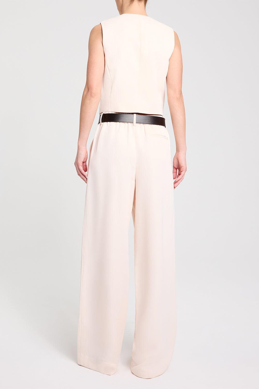 Hudson Street Trouser - Crème De Peche-CREAM-0-CLOTHINGPANTWIDE LEG-TWP
