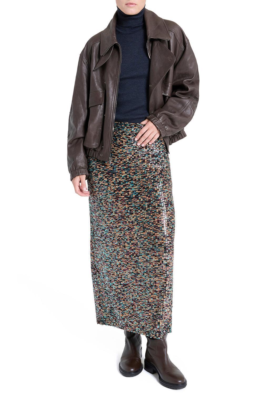 Sylkie Skirt - Dark Chocolate-BROWN-4-CLOTHINGSKIRTMAXI-TWP