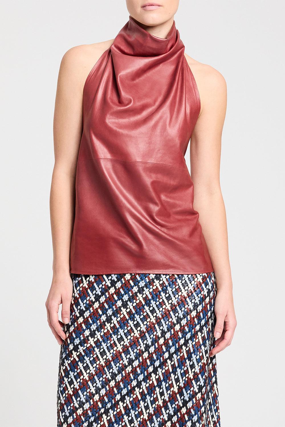 Friday Night Top - Cowhide-BROWN-XS-CLOTHINGTOPBLOUSE-TWP