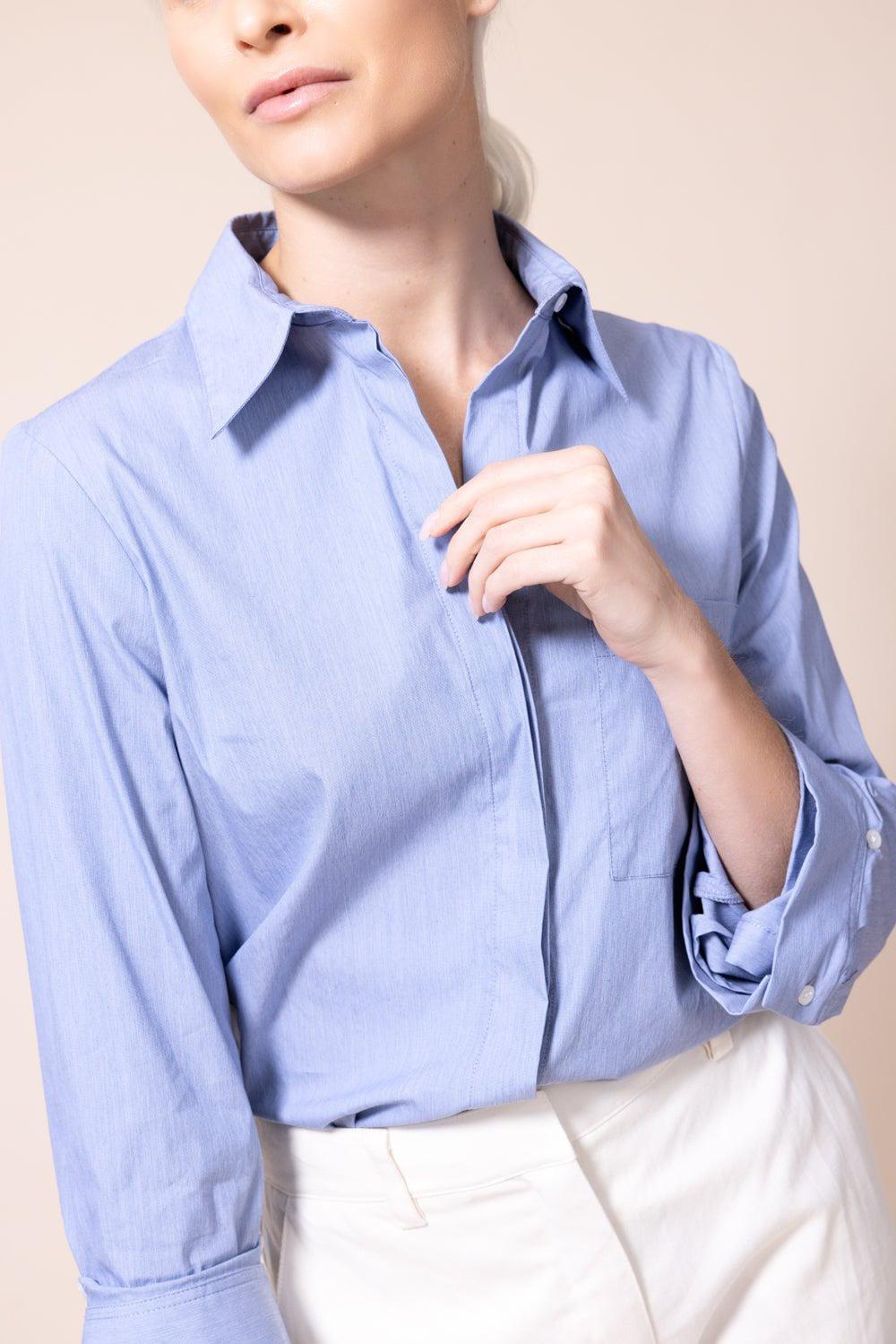 TWP-Boyfriend Shirt - Indigo Melange-