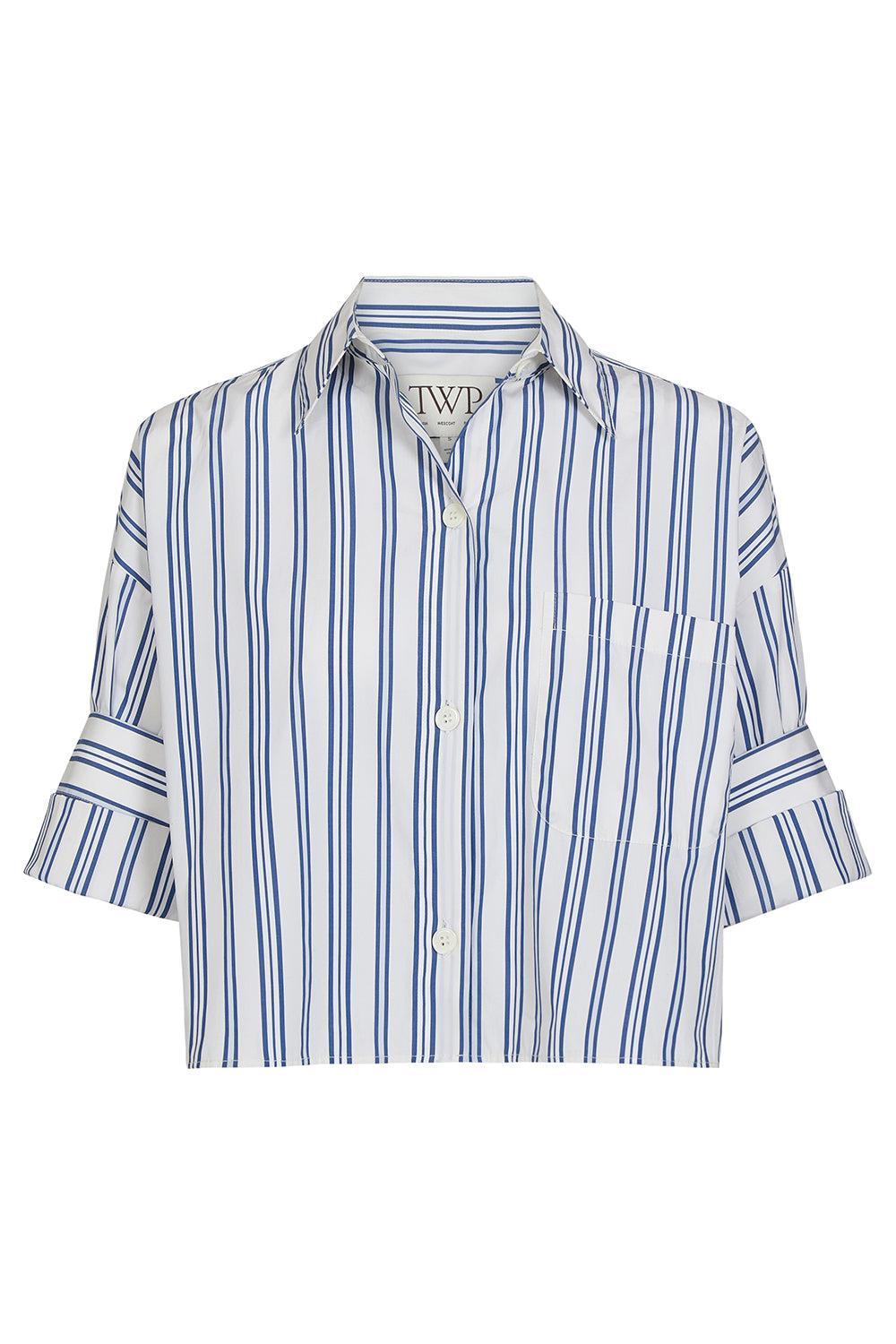 Next Ex Top - Ivory Multi-STRIPE-M/L-CLOTHINGTOPBLOUSE-TWP