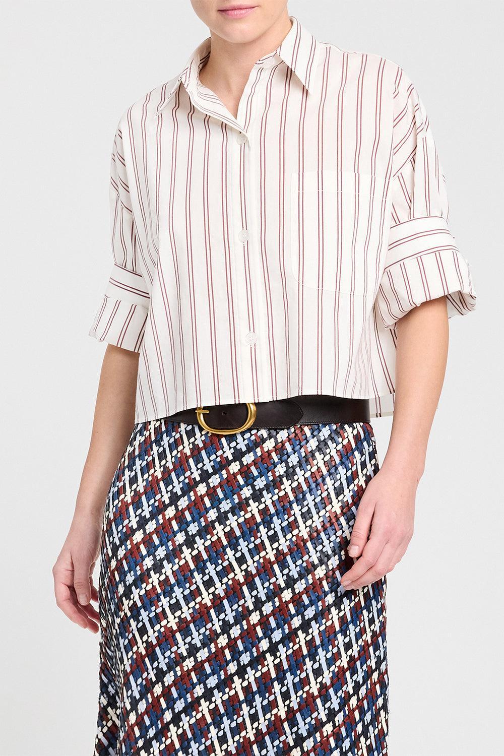 Next Ex Top - White Wine Stripe-STRIPE-P-CLOTHINGTOPBLOUSE-TWP