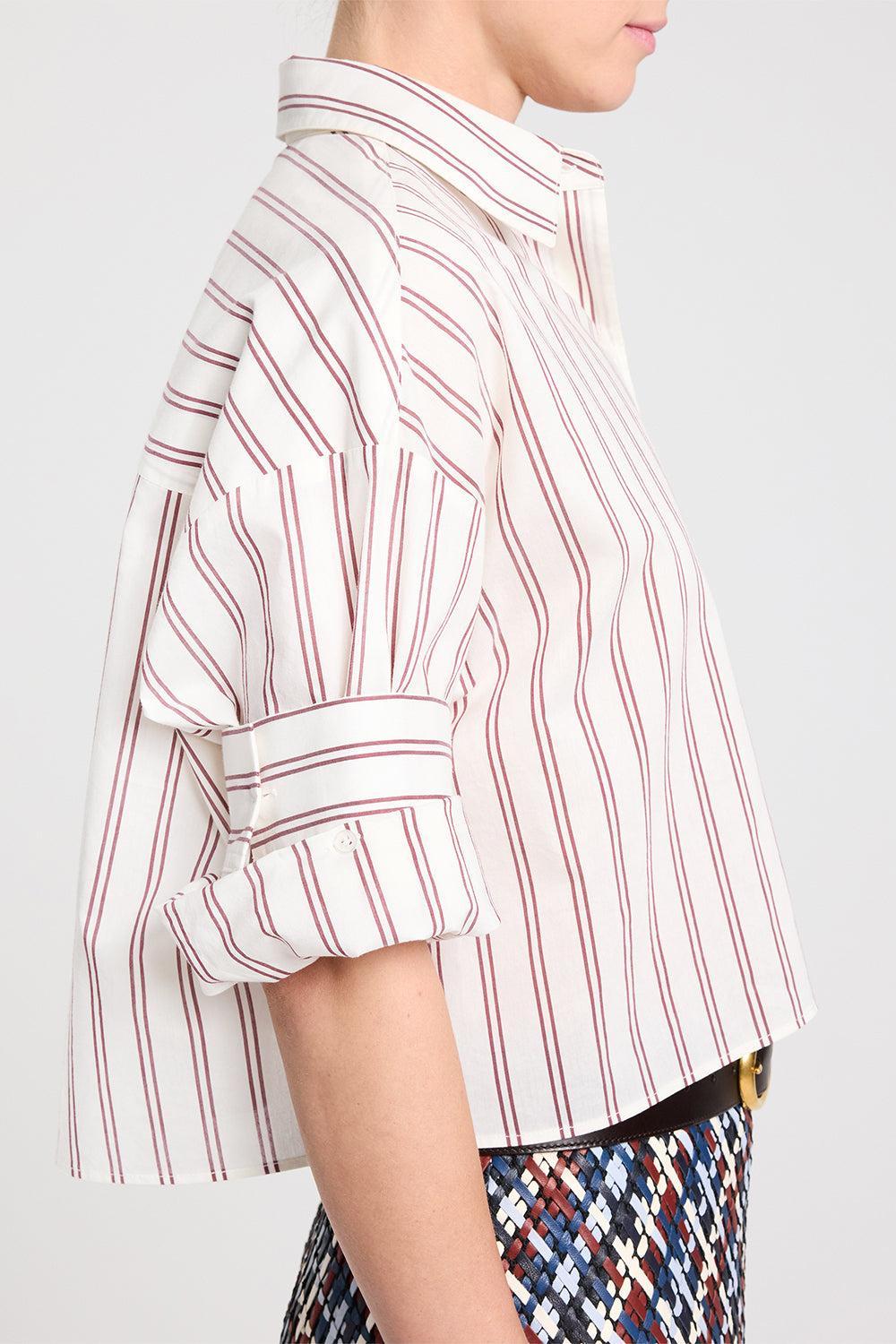 Next Ex Top - White Wine Stripe-STRIPE-P-CLOTHINGTOPBLOUSE-TWP