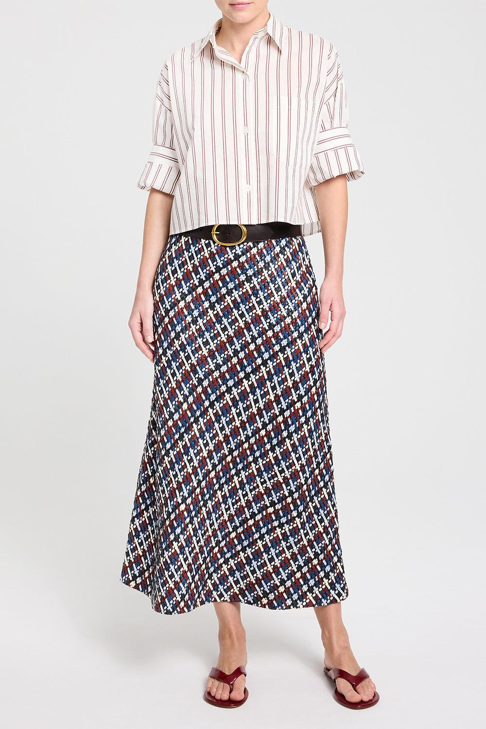 Next Ex Top - White Wine Stripe-STRIPE-P-CLOTHINGTOPBLOUSE-TWP