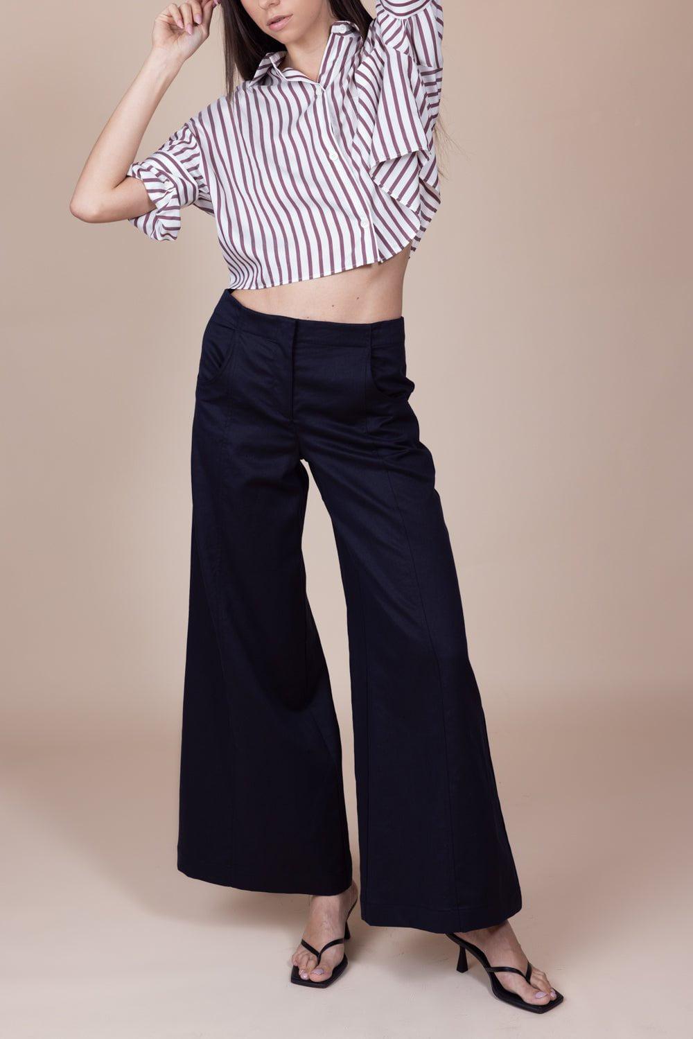 TWP-Next Ex Silk Shirt - White Brown Stripe-