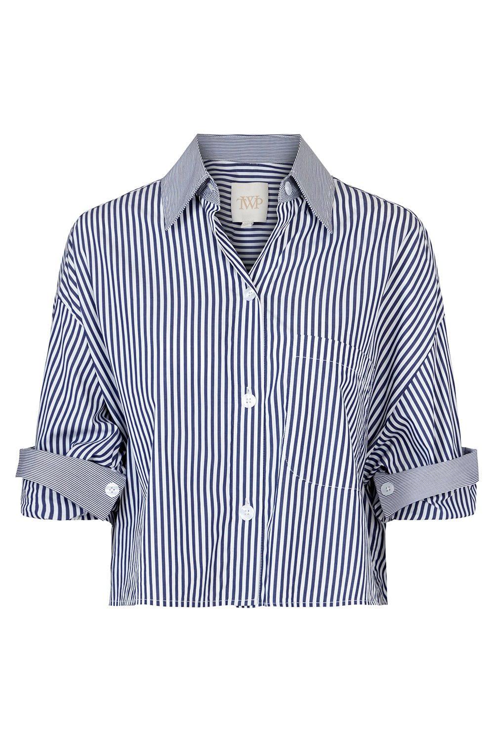 TWP-Next Ex Silk Shirt - Wide Midnight Stripe-