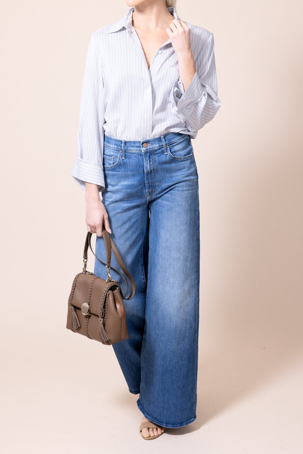 TWP-Boyfriend Silk Shirt - Blue Stripe-