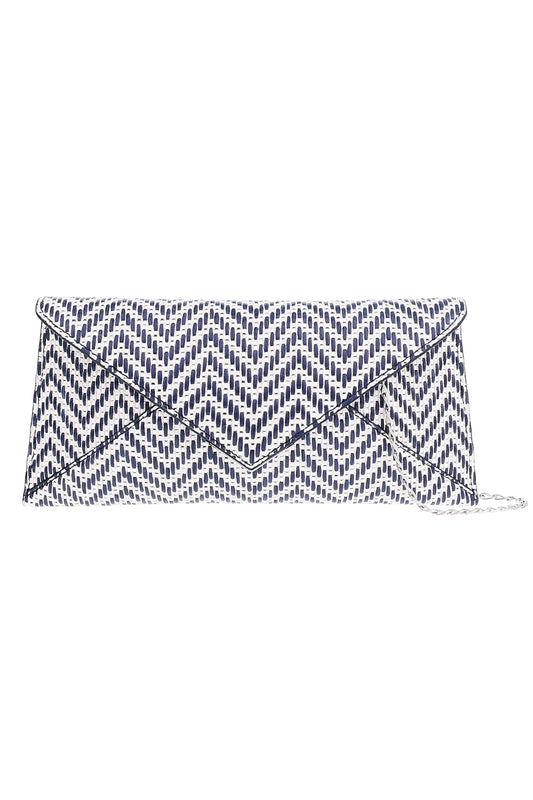 Lee Lineage Clutch - Blue White-BLUE-HANDBAGCLUTCHES-TYLER ELLIS