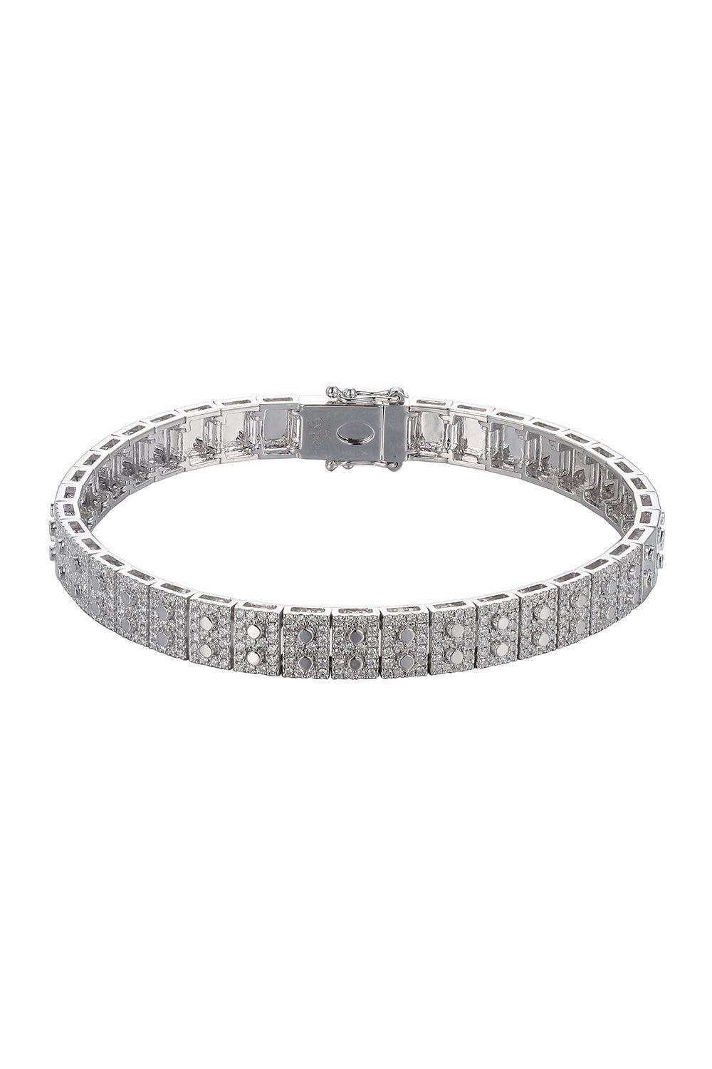 Diamond Leggo Metal Bracelet-WHITE GOLD-6.75-JEWELRYFINE JEWELBRACELET O-TYPE JEWELRY