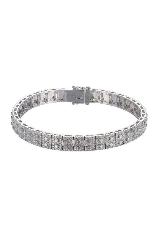 Diamond Leggo Metal Bracelet-WHITE GOLD-6.75-JEWELRYFINE JEWELBRACELET O-TYPE JEWELRY