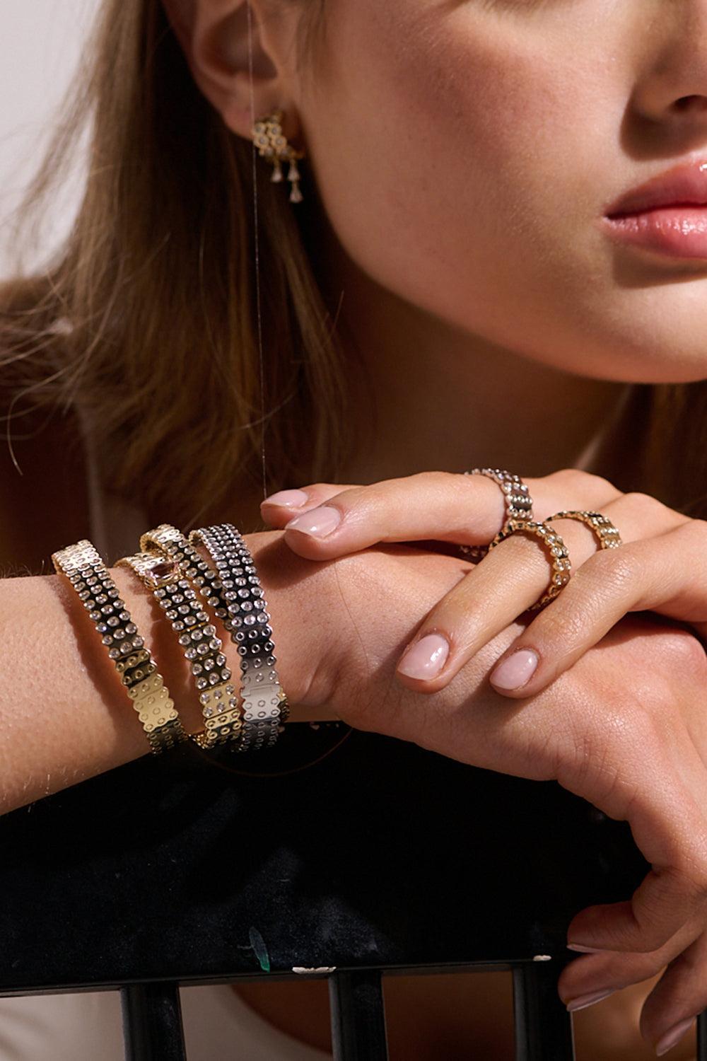 Diamond Leggo 2.0 Large Bangle Bracelet-WHITE GOLD-L-JEWELRYFINE JEWELBRACELET O-TYPE JEWELRY