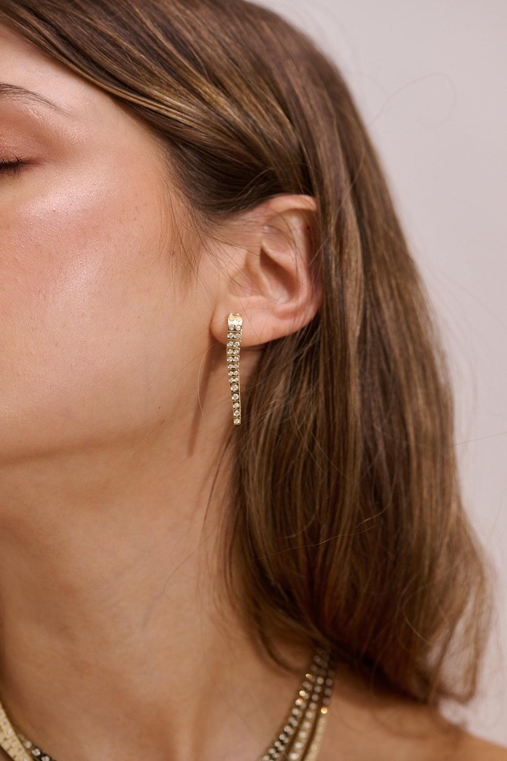 Diamond Leggo Id Large Earrings-YELLOW GOLD-JEWELRYFINE JEWELEARRING-TYPE JEWELRY