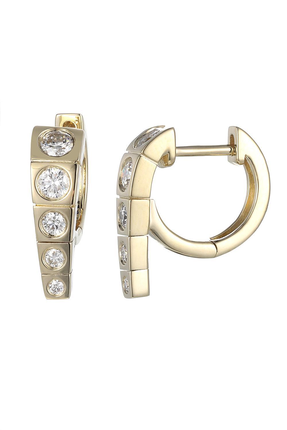 Diamond Leggo Mini Earrings-YELLOW GOLD-JEWELRYFINE JEWELEARRING-TYPE JEWELRY