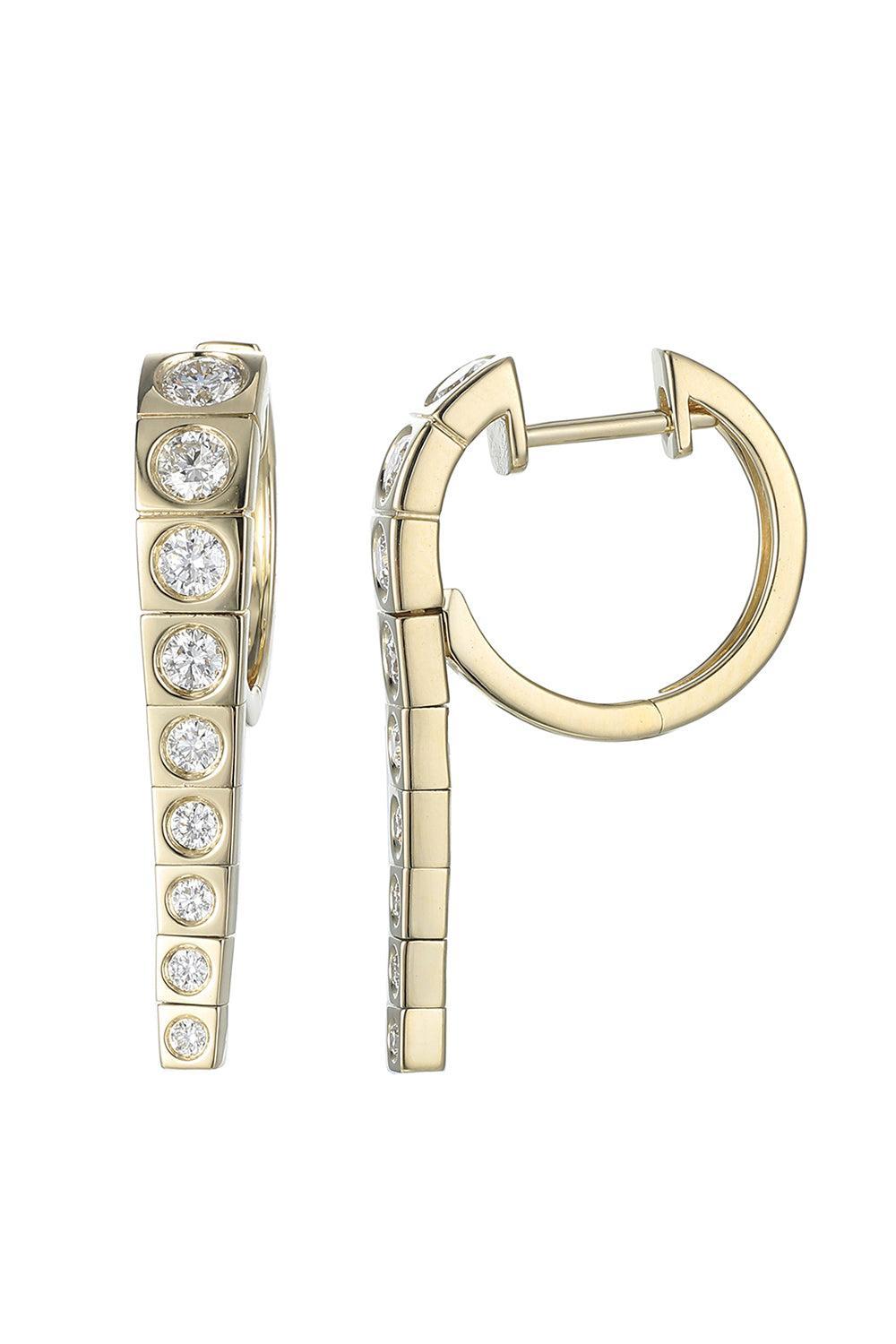 Diamond Leggo Small Earrings-YELLOW GOLD-JEWELRYFINE JEWELEARRING-TYPE JEWELRY