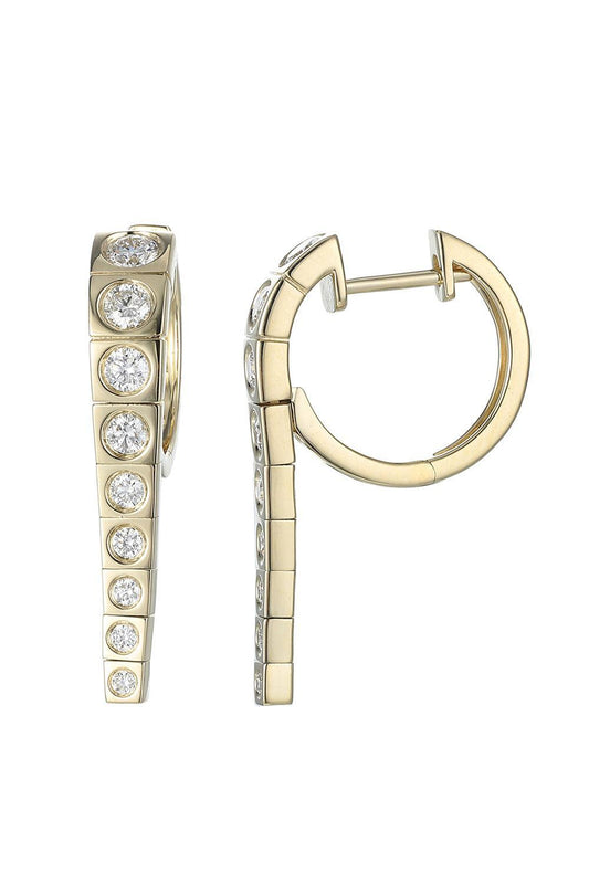 Diamond Leggo Small Earrings-YELLOW GOLD-JEWELRYFINE JEWELEARRING-TYPE JEWELRY