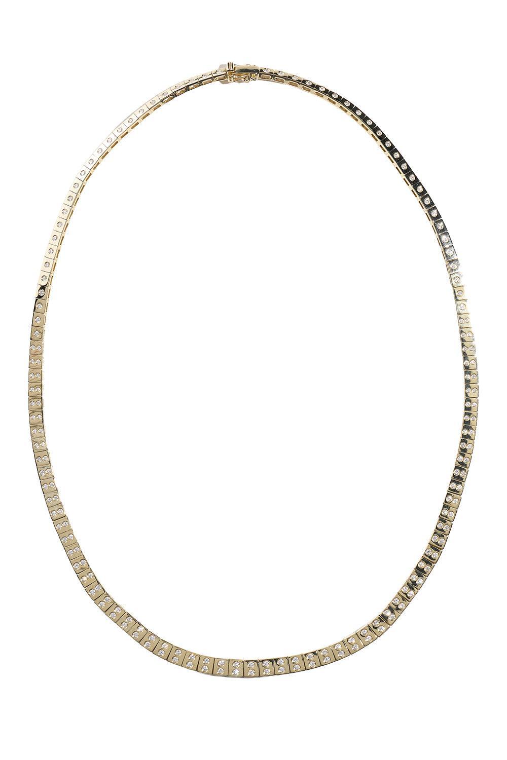 Diamond Leggo Double Tennis Necklace-YELLOW GOLD-JEWELRYFINE JEWELNECKLACE O-TYPE JEWELRY