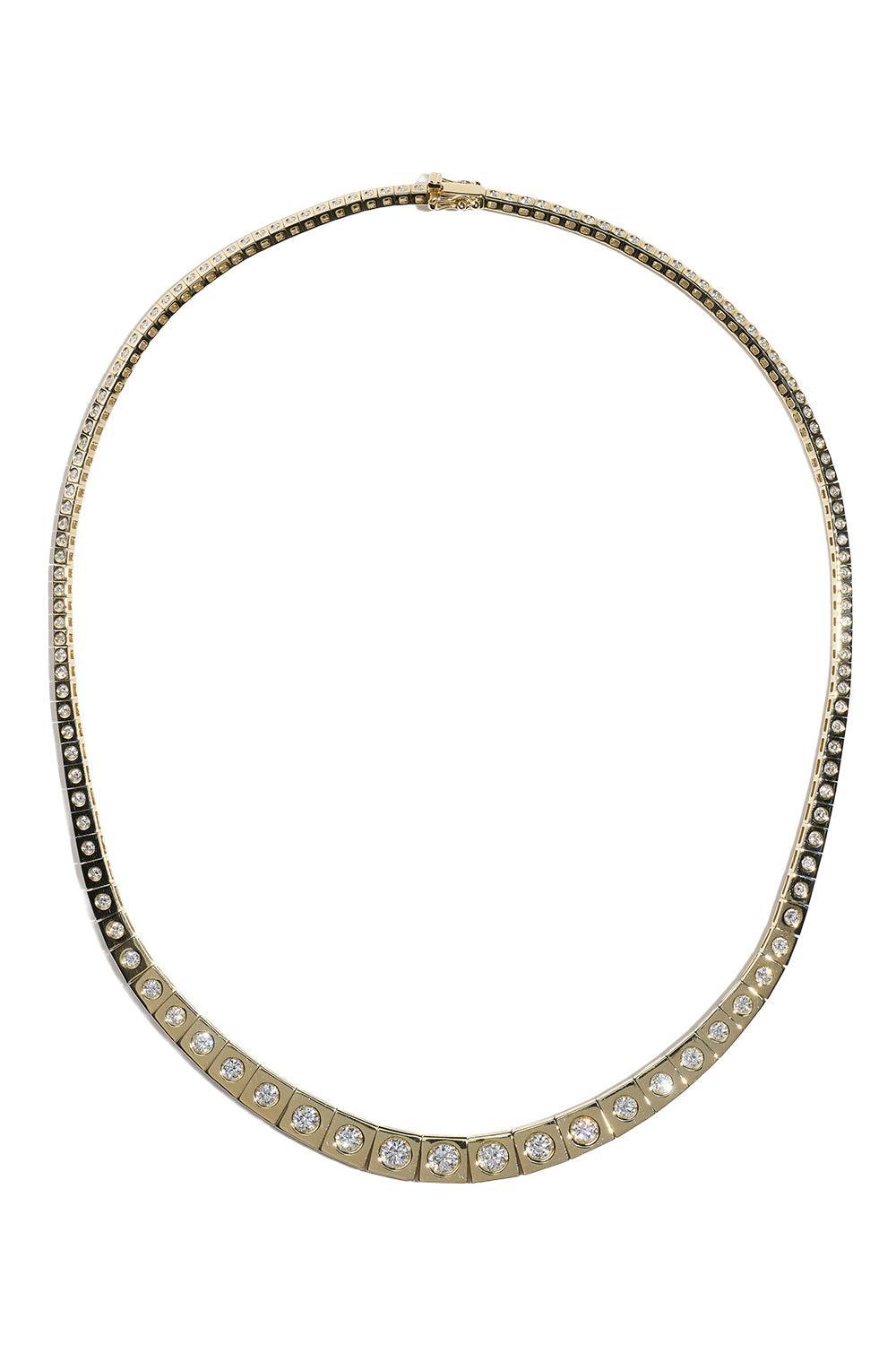 Diamond Leggo Riviere Tennis Necklace-YELLOW GOLD-JEWELRYFINE JEWELNECKLACE O-TYPE JEWELRY