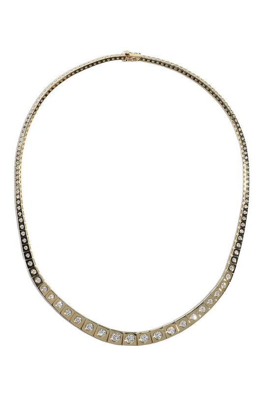 Diamond Leggo Riviere Tennis Necklace-YELLOW GOLD-JEWELRYFINE JEWELNECKLACE O-TYPE JEWELRY