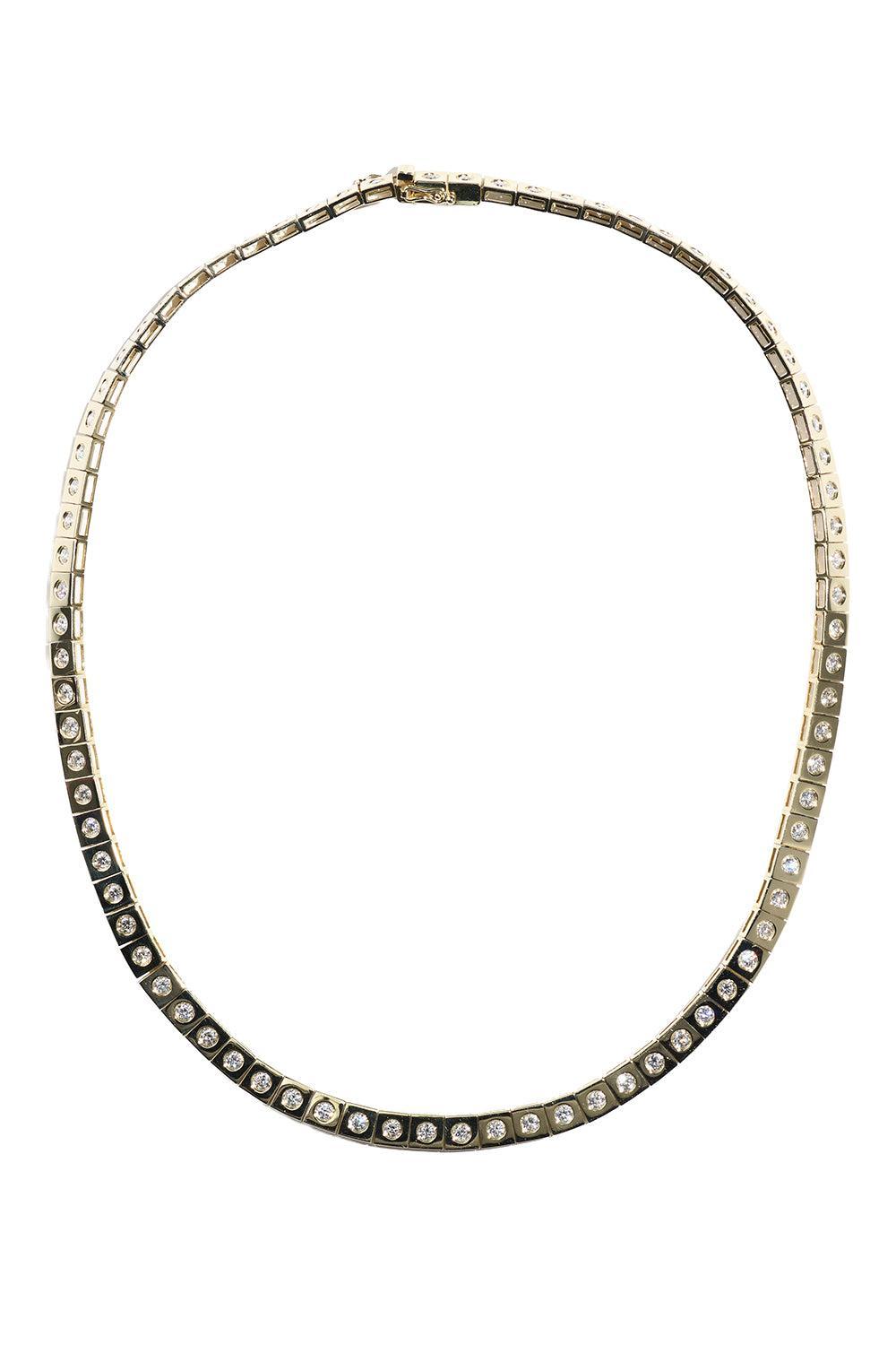 Diamond Leggo Tennis Necklace-YELLOW GOLD-JEWELRYFINE JEWELNECKLACE O-TYPE JEWELRY