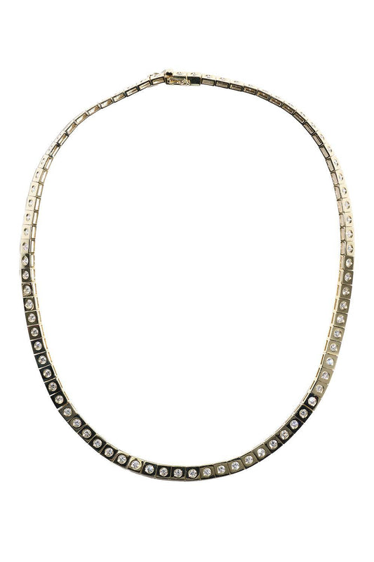 Diamond Leggo Tennis Necklace-YELLOW GOLD-JEWELRYFINE JEWELNECKLACE O-TYPE JEWELRY