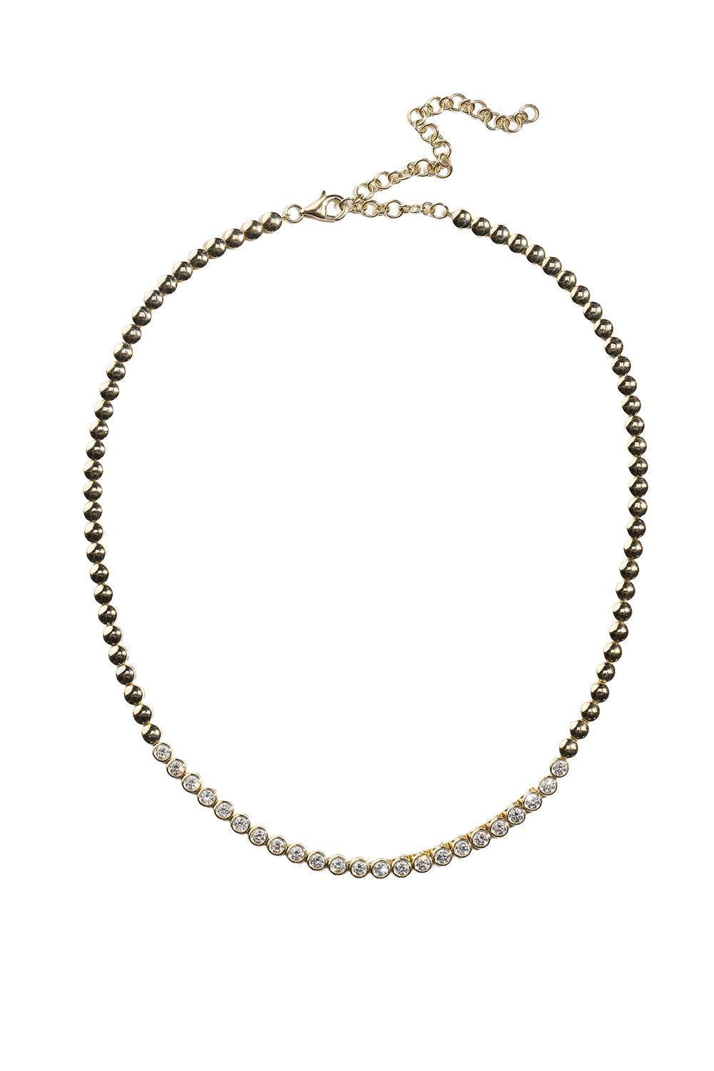 Diamond Ruby Tubbo Sideway Tennis Necklace-YELLOW GOLD-JEWELRYFINE JEWELNECKLACE O-TYPE JEWELRY