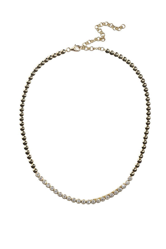 Diamond Ruby Tubbo Sideway Tennis Necklace-YELLOW GOLD-JEWELRYFINE JEWELNECKLACE O-TYPE JEWELRY