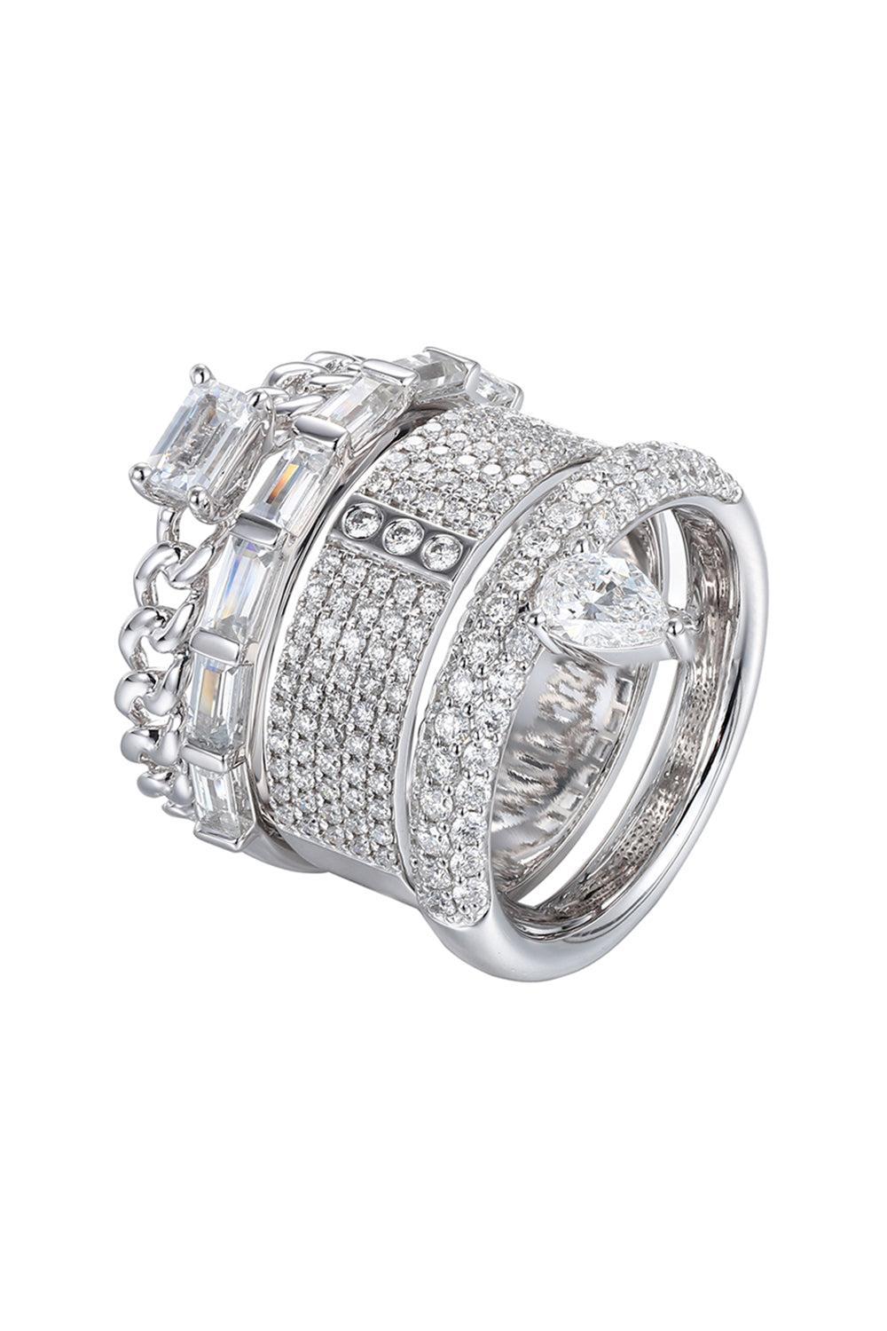 Diamond Mixed Metal Typestack Band-WHITE GOLD-7-JEWELRYFINE JEWELRING-TYPE JEWELRY