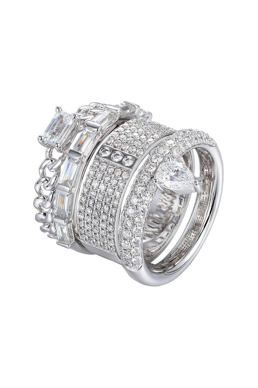 Diamond Mixed Metal Typestack Band-WHITE GOLD-7-JEWELRYFINE JEWELRING-TYPE JEWELRY