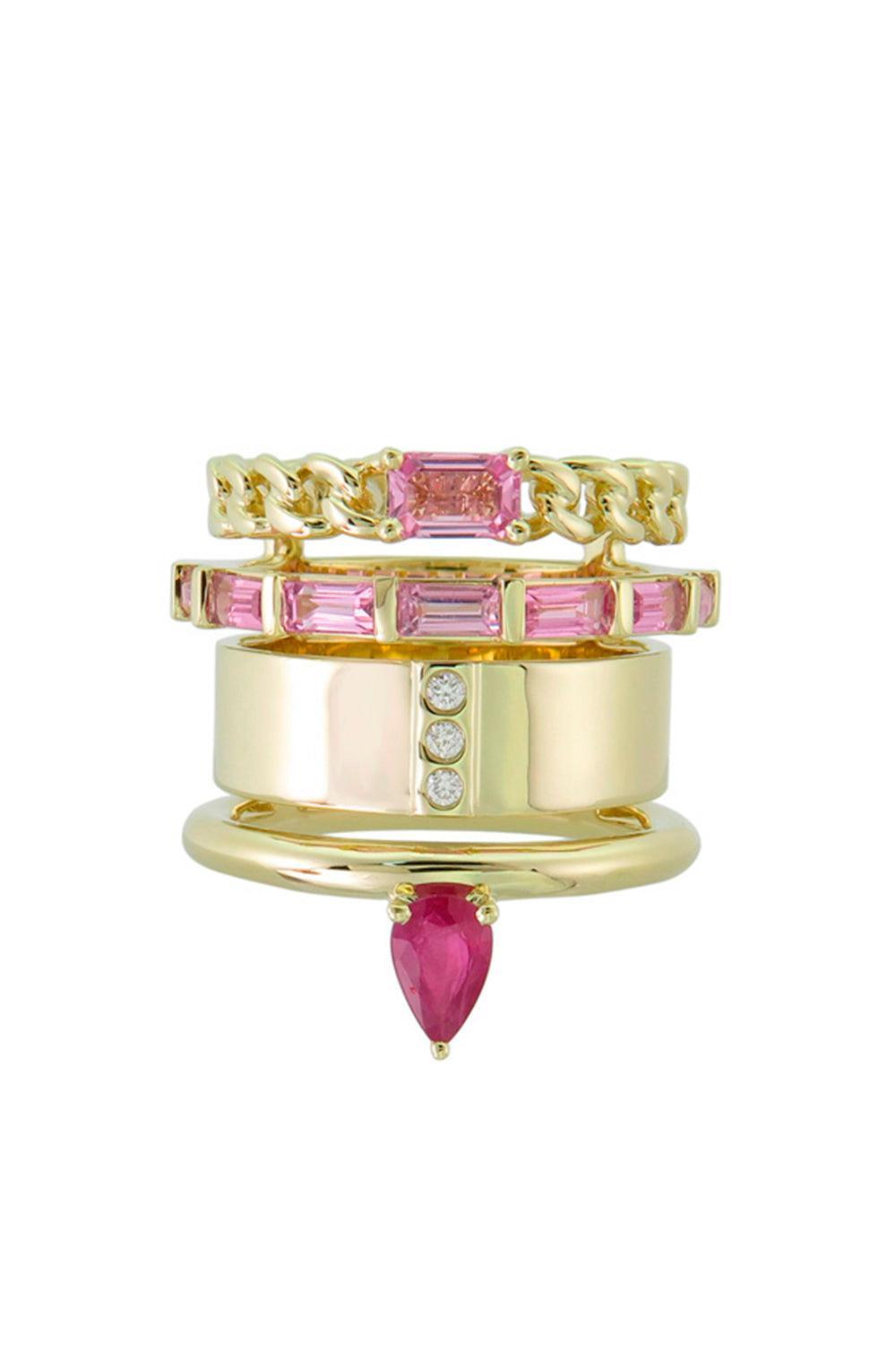 Stack Ruby Pink Sapphire Type Ring-YELLOW GOLD-7-JEWELRYFINE JEWELRING-TYPE JEWELRY
