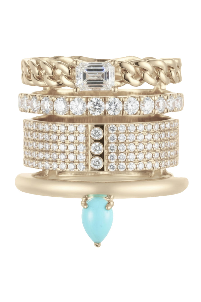 Diamond Turquoise Stacking Ring
