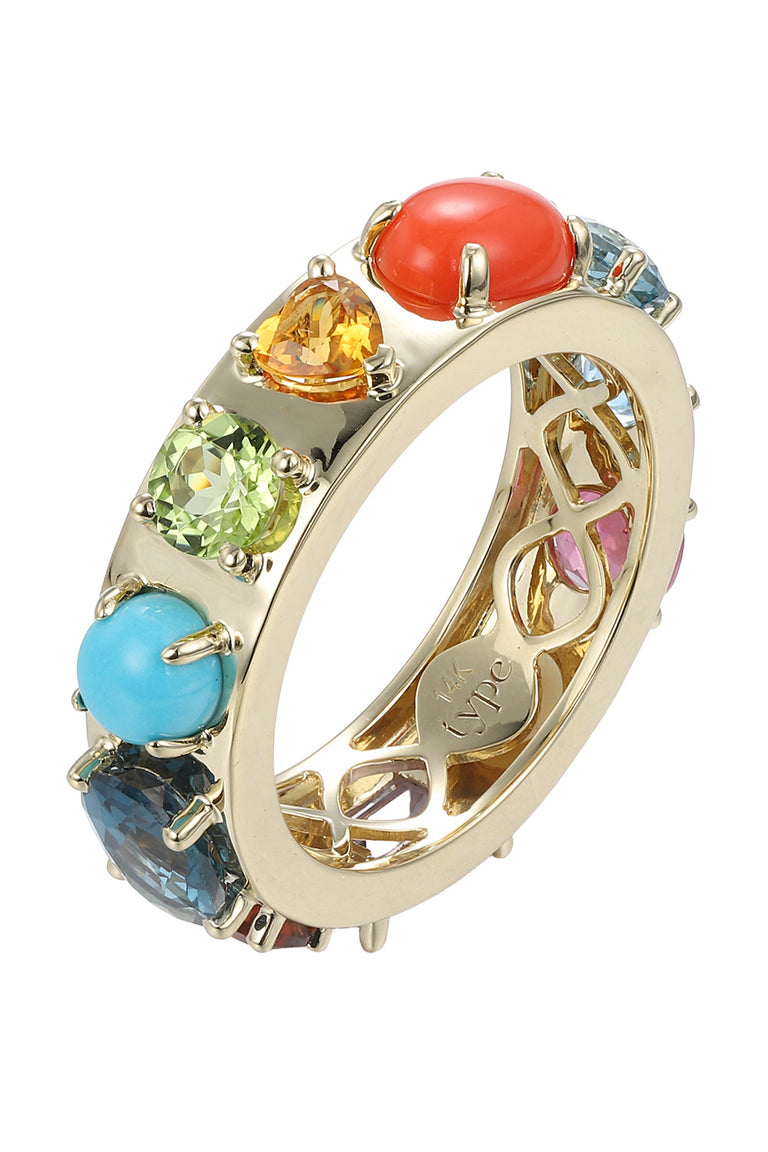 Multistone Gemstone Ring