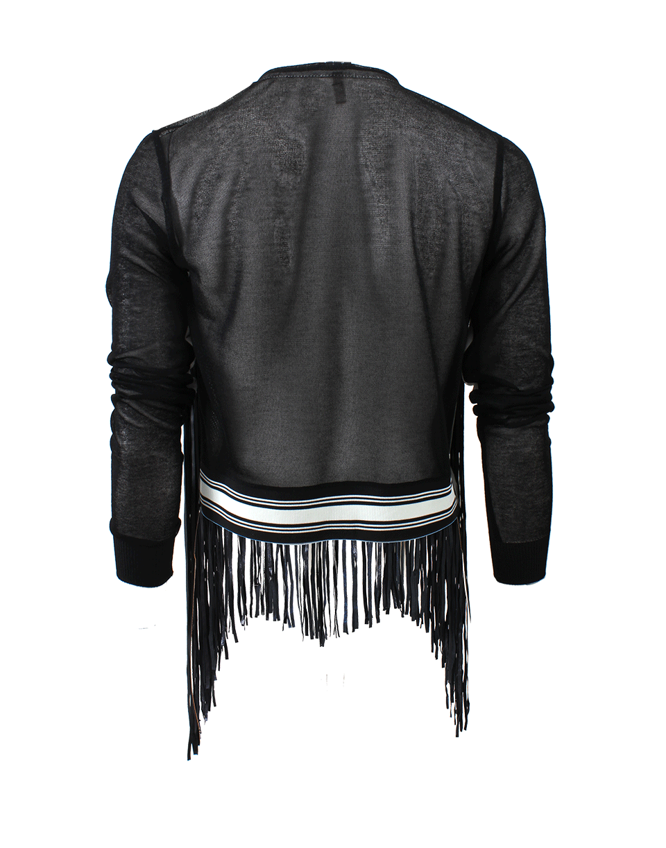 U AVIU-Fringed Leather Cardigan-