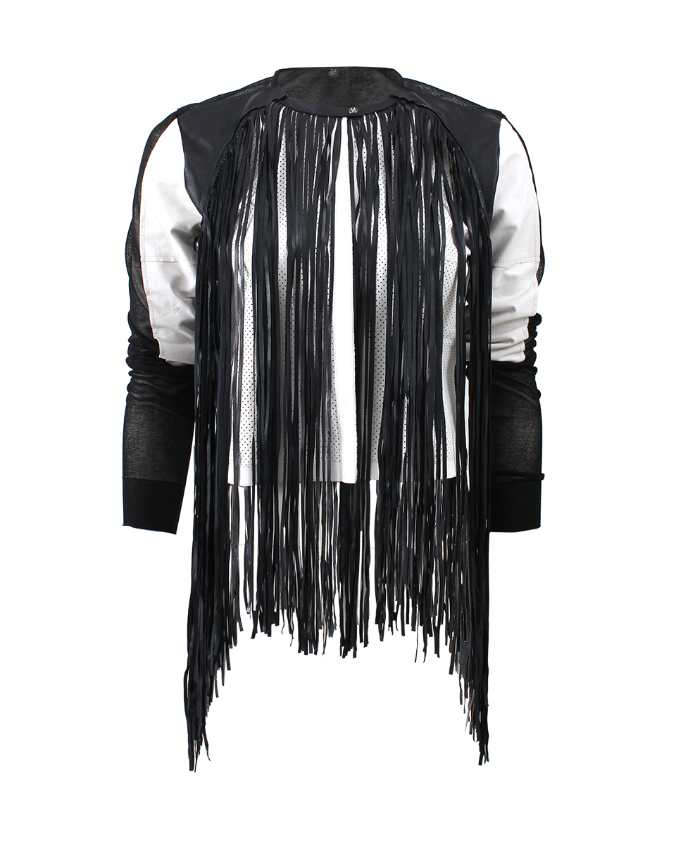 U AVIU-Fringed Leather Cardigan-