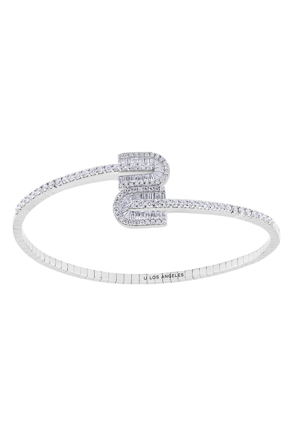 Diamond U Duo Mini Baguette Bracelet - White Gold-WHITE GOLD-JEWELRYFINE JEWELBRACELET O-U LOS ANGELES