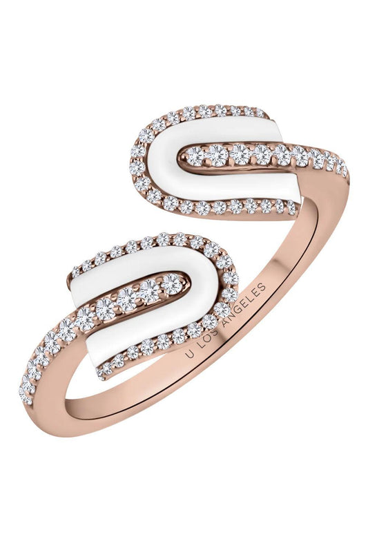 Diamond White Quartz U Duo Twist Ring - Rose Gold-ROSE GOLD-6-JEWELRYFINE JEWELRING-U LOS ANGELES