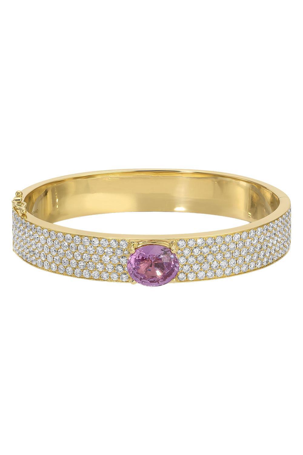 Pink Sapphire Diamond Bracelet-ROSE GOLD-JEWELRYFINE JEWELBRACELET O-ANITA KO