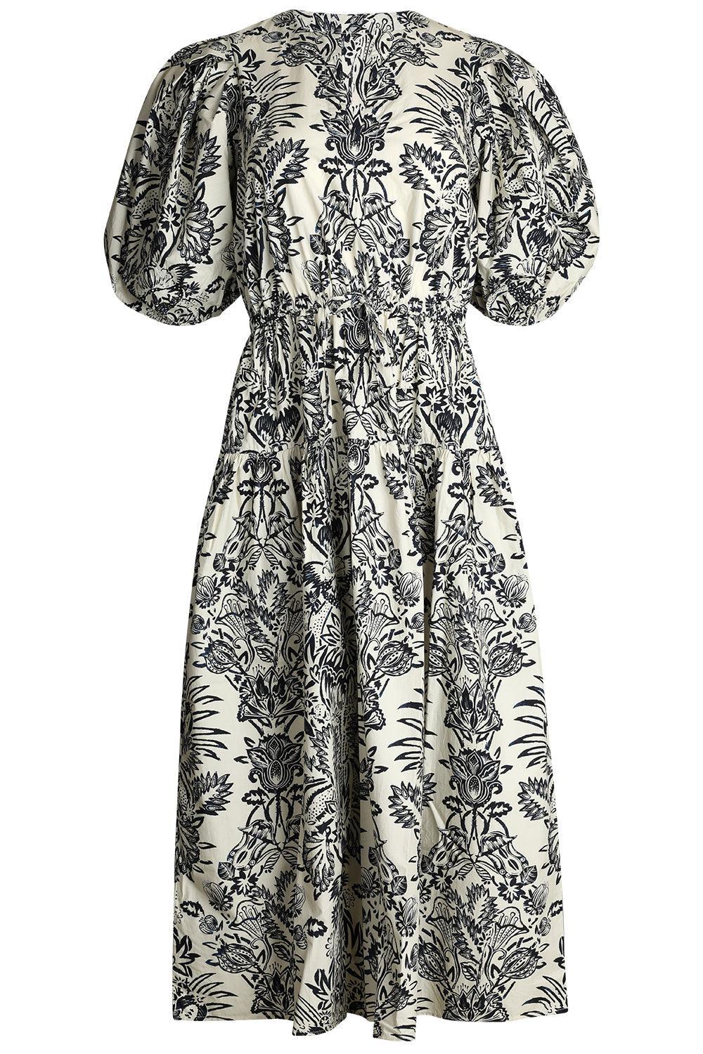 Harriet Puff Sleeve Midi Dress-CREAM-0-CLOTHINGDRESSCASUAL-ULLA JOHNSON