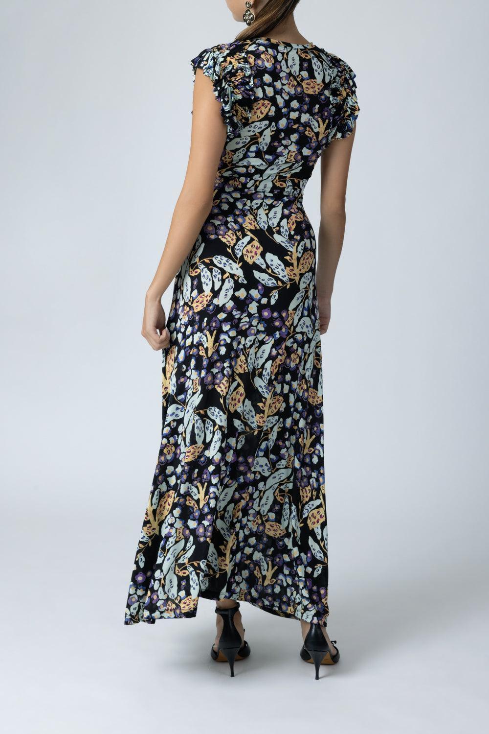 Valentine Flutter Sleeve Dress-FLORAL-P-CLOTHINGDRESSCASUAL-ULLA JOHNSON