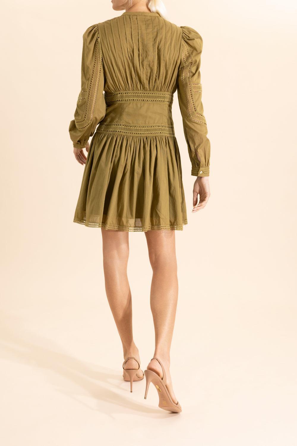 Elysia Cotton Mini Dress-GREEN-0-CLOTHINGDRESSCASUAL-ULLA JOHNSON