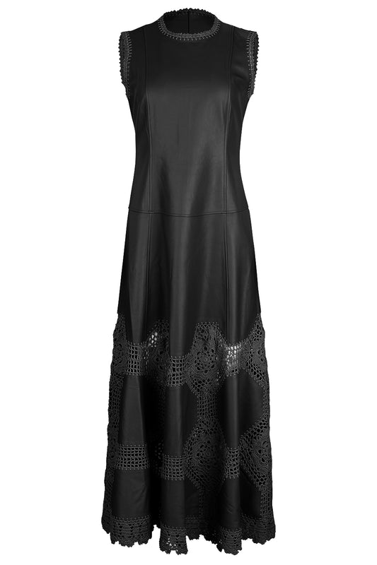 Ilana Crochet Dress - Noir-BLACK-12-CLOTHINGDRESSCOCKTAIL-ULLA JOHNSON